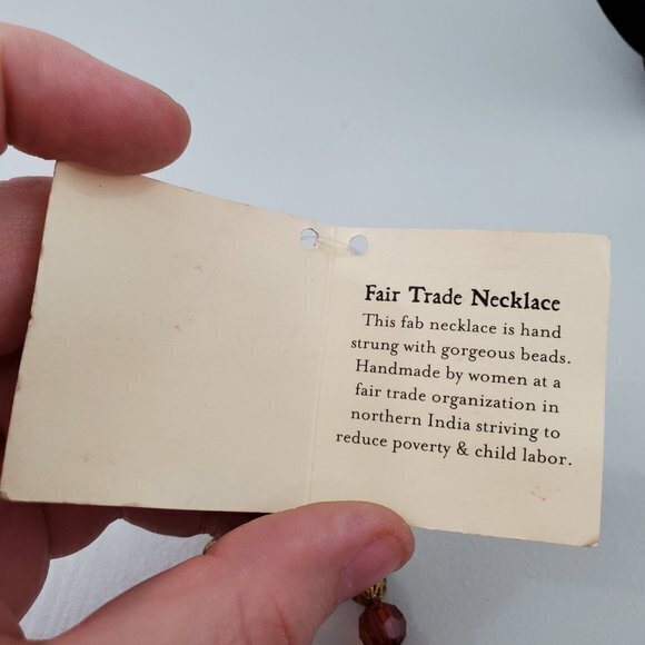 World Finds‎ Fair Trade Necklace Brown Beaded Long - Picture 6 of 7